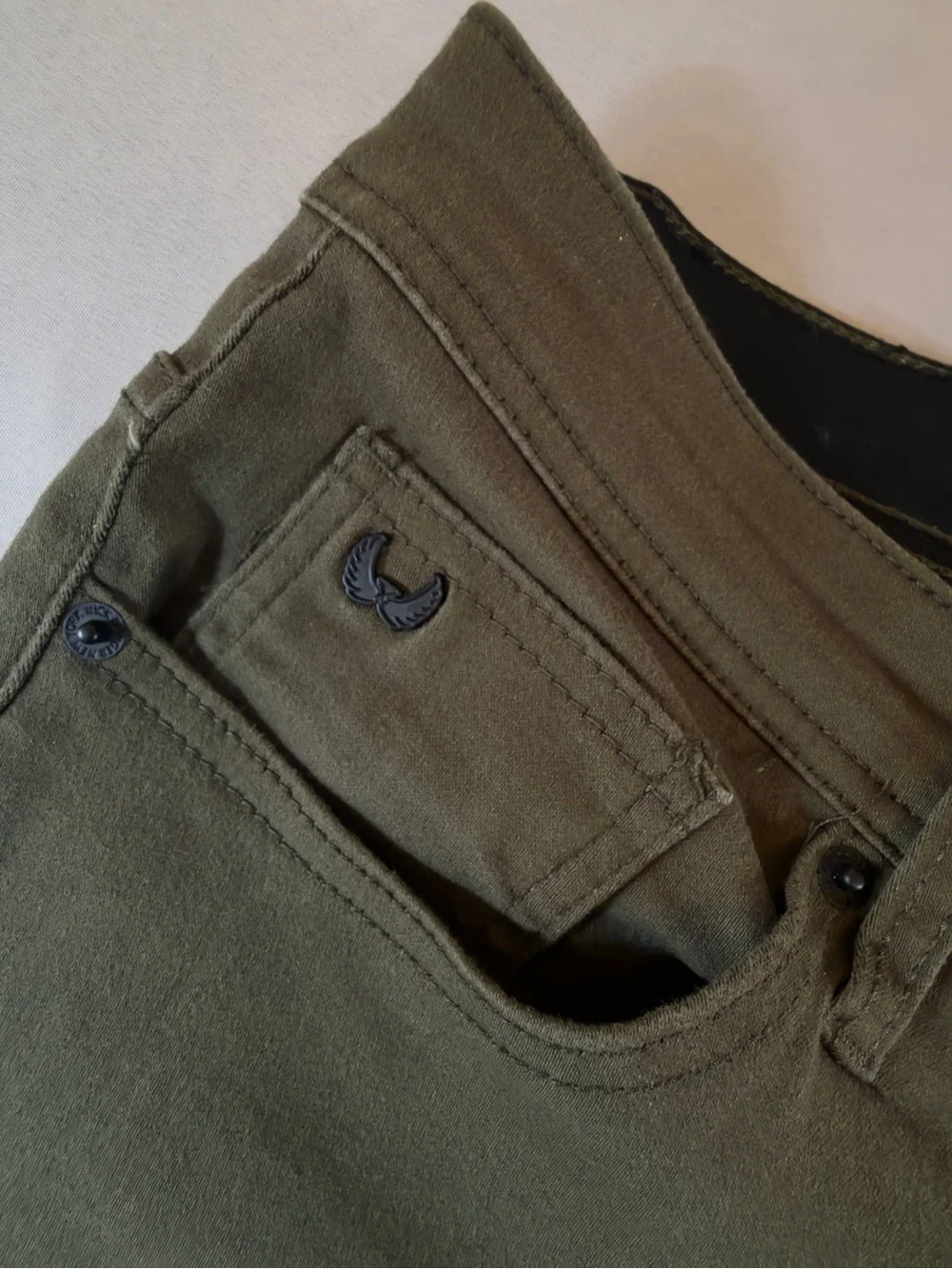 Men's Straight Jeans in Olive Green